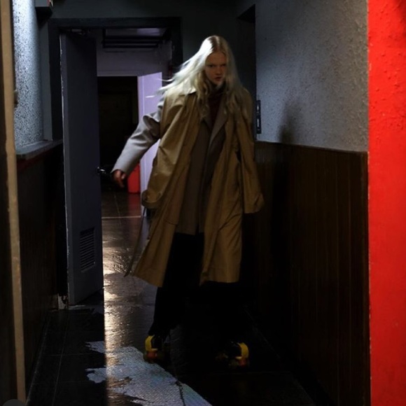 JNBY Designer Tech Nylon Khaki Trench Raincoat - Picture 5 of 8